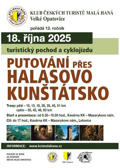 Plakát události Putování přes Halasovo Kunštátsko - turistický pochod