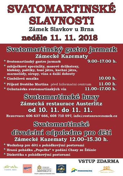 Plakát události Svatomartinské slavnosti na Zámku Slavkov u Brna