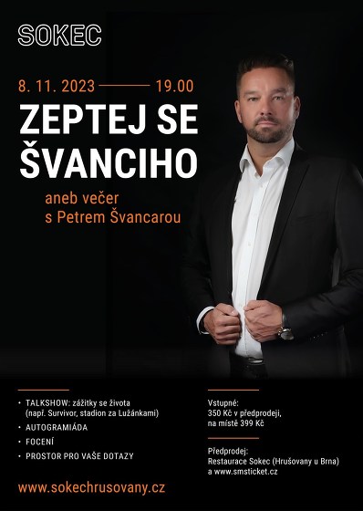 Plakát události Zeptej se Švanciho aneb večer s Petrem Švancarou