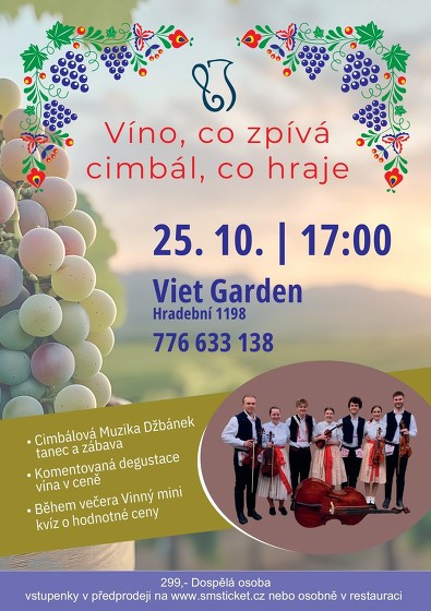Plakát události Víno, co zpívá - Cimbál, co hraje