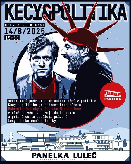 Plakát události Kecy a politika na Panelce