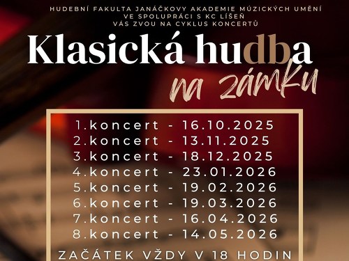 Plakát události Klasická hudba na zámku 2025/2026 - PŘEDPLATNÉ