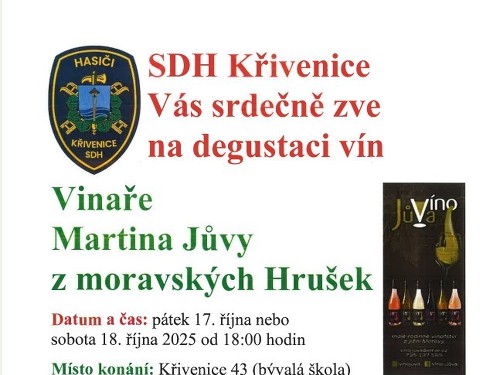 Plakát události Degustace vín Martina Jůvy v Křivenicích