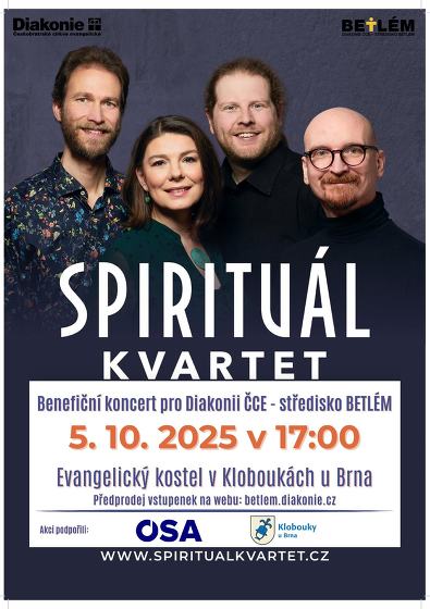 Plakát události Benefiční koncert Spirituál kvartetu