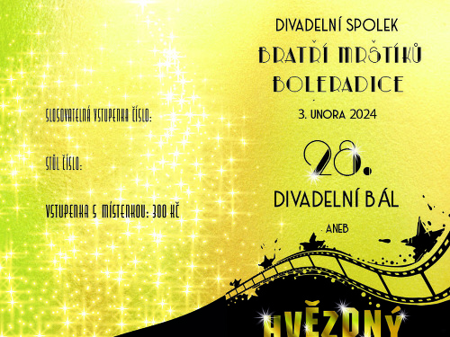 Plakát události 28. divadelní bál aneb Hvězdný Hollywood