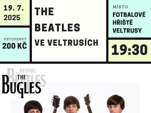 Plakát události The Beatles ve Veltrusích (The Bugles)
