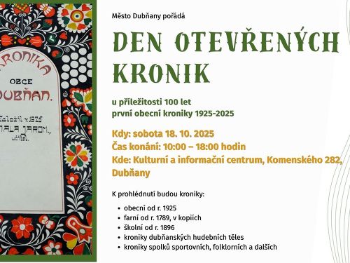 Plakát události Den otevřených kronik