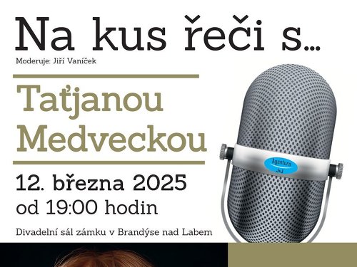 Plakát události VYPRODÁNO - Na kus řeči s... Taťjanou Medveckou