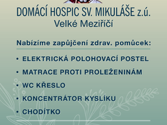 Hospic v Meziříčí nabízí půjčení zdravotnických pomůcek