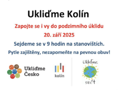 Občané Kolína se mohou zapojit do úklidu města, jenž proběhne již tuto sobotu 20. září
