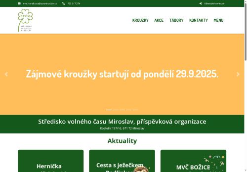 Zobrazit webové stránky Středisko volného času Miroslav