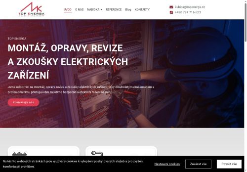 TOP ENERGA s.r.o. nabízí práci na pozici Montéři a opraváři elektrických vedení v obci Tvarožná