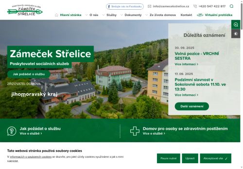 Zámeček Střelice, příspěvková organizace nabízí práci na pozici Vrchní sestra v DOZP Střelice ž/m v obci Střelice