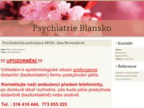 Psychiatrická ambulance - MUDr. Jana Novosadová