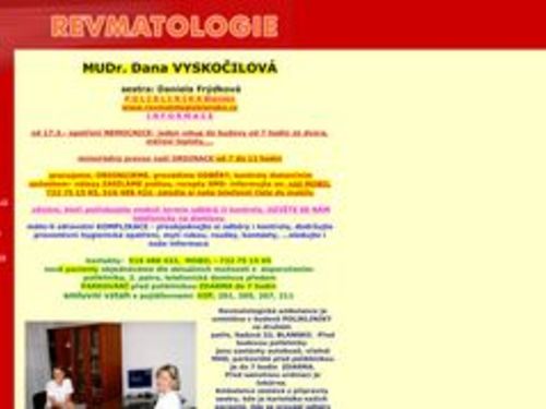 Revmatologická ambulance - MUDr. Dana Vyskočilová