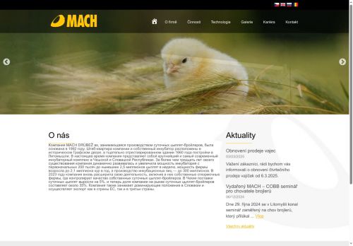 Webové stránky MACH DRŮBEŽ a.s., Litomyšl