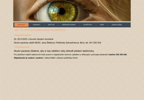 Zobrazit webové stránky MUDr. Barbora Holubcová – oční lékař