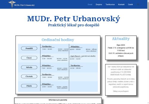 Zobrazit webové stránky Praktický lékař - MUDr. Petr Urbanovský