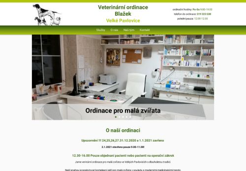 Zobrazit webové stránky Veterinární ambulance - MVDr. Zdeněk Blažek