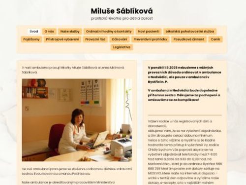 Pediatrie - MUDr. Ján Kozár, MUDr. Lenka Mičínová Sábliková
