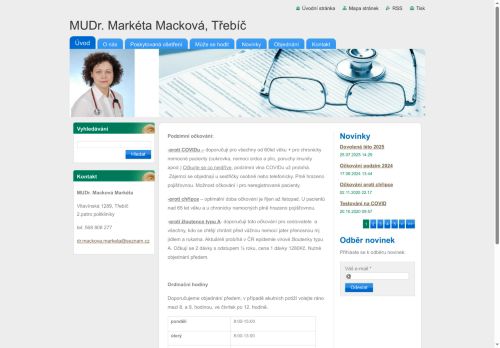Zobrazit webové stránky Praktický lékař - MUDr. Markéta Macková