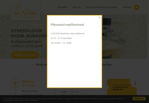 Zobrazit webové stránky Gynekologie - MUDr. Dana Kurková