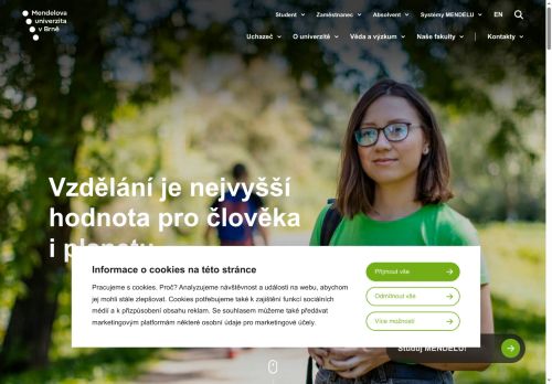 Webové stránky Mendelova univerzita v Brně, Křtiny