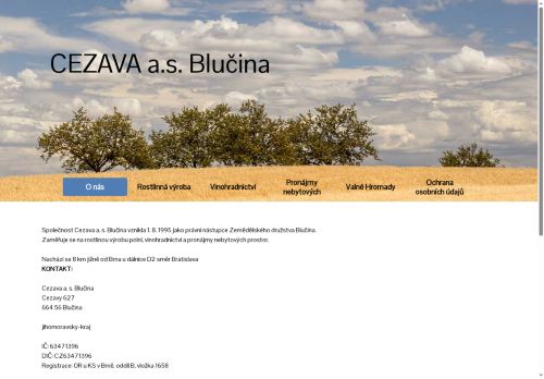 Zobrazit webové stránky Cezava Blučina, a.s.