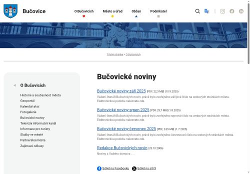 Zobrazit webové stránky Bučovické noviny