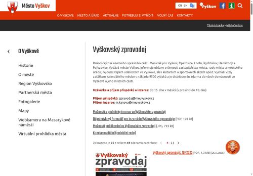 Zobrazit webové stránky Vyškovský zpravodaj