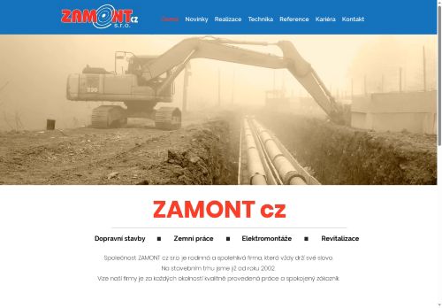 Webové stránky ZAMONT cz s.r.o., Uherský Ostroh