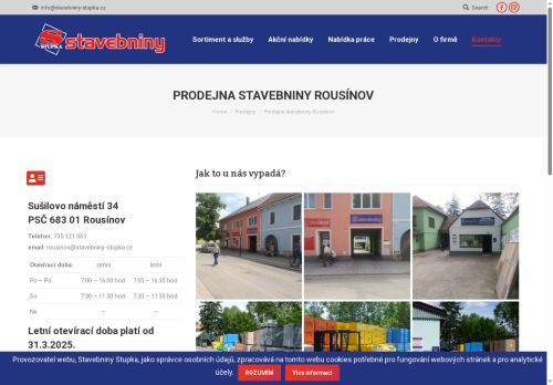 Zobrazit webové stránky Stavebniny Stupka - prodejna Rousínov