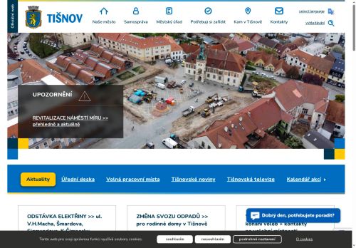 Město Tišnov nabízí práci na pozici Informatik - správce sítě (m/ž) v obci Tišnov