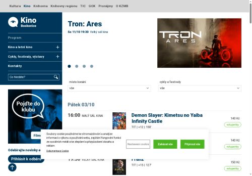 Zobrazit webové stránky Kino Panorama Boskovice