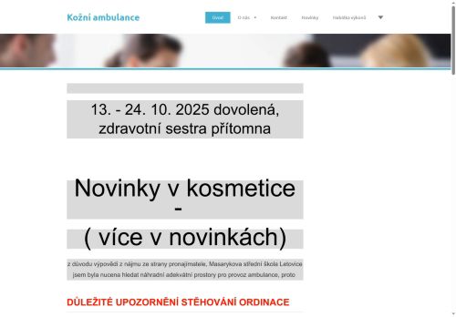 Zobrazit webové stránky Kožní ambulance - MUDr. Martina Krejčířová