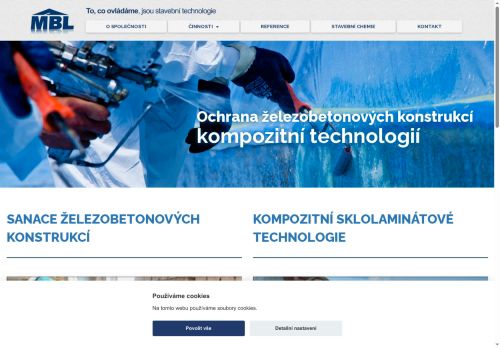 Webové stránky MBL spol. s r.o., Brno