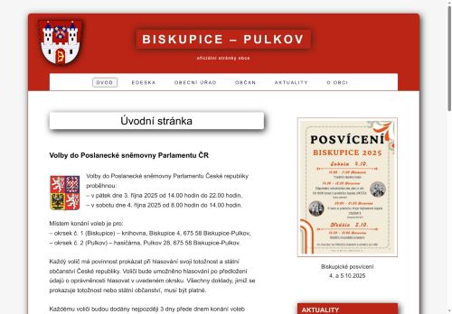 Zobrazit webové stránky Obecní úřad Biskupice-Pulkov