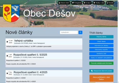 Zobrazit webové stránky Obecní úřad Dešov