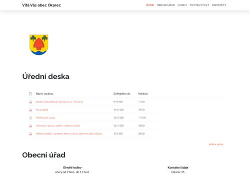 Zobrazit webové stránky Obecní úřad Okarec
