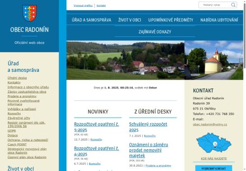 Zobrazit webové stránky Obecní úřad Radonín