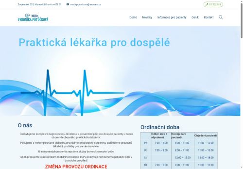 Zobrazit webové stránky Praktický lékař - MUDr. Veronika Potůčková