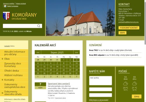 Zobrazit webové stránky Obecní úřad Komořany