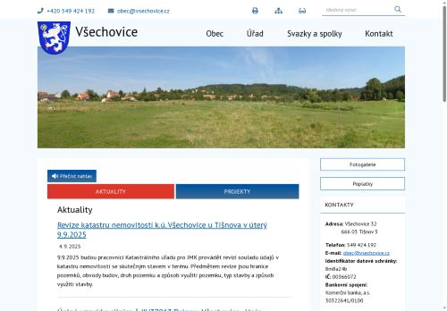 Zobrazit webové stránky Obecní úřad Všechovice
