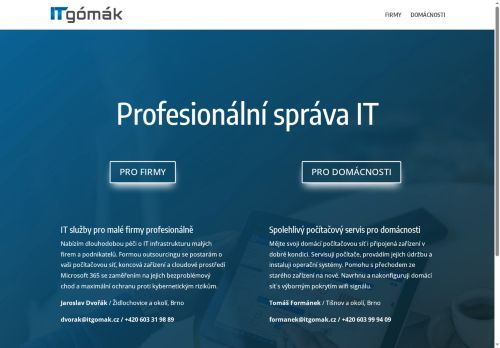 Zobrazit webové stránky Jaroslav Dvořák - ITgómák.cz | Správa IT