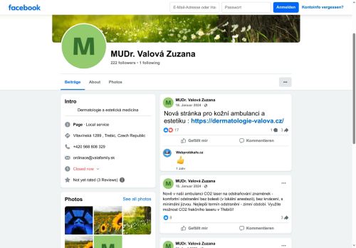 Zobrazit webové stránky Kožní ambulance - MUDr. Zuzana Valová