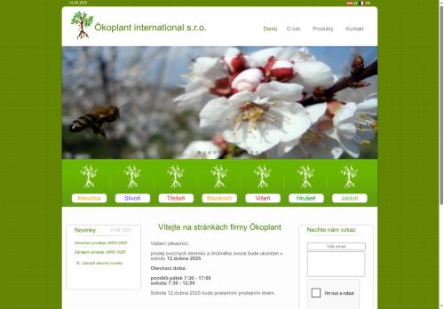 Ökoplant international s.r.o. nabízí práci na pozici Zahradníci sadovníci a školkaři v obci Slup