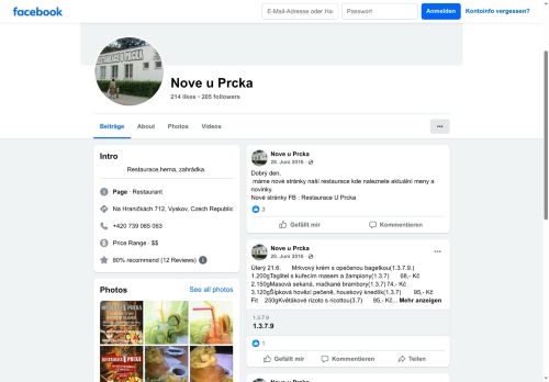 Zobrazit webové stránky U Prcka