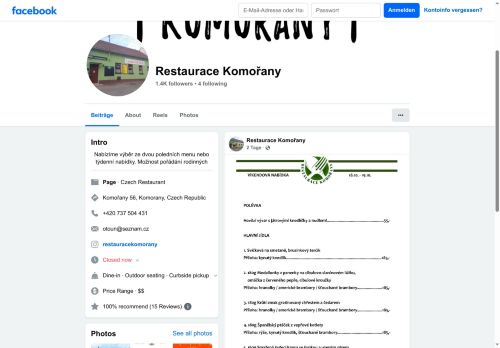 Zobrazit webové stránky Hostinec Komořany