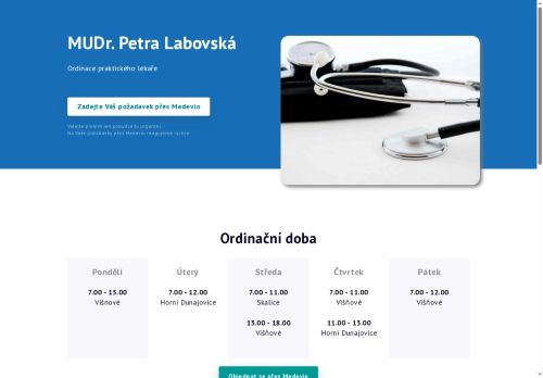 Zobrazit webové stránky Praktický lékař - MUDr. Petra Labovská