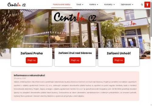 Webové stránky Centrin CZ s.r.o., Unhošť